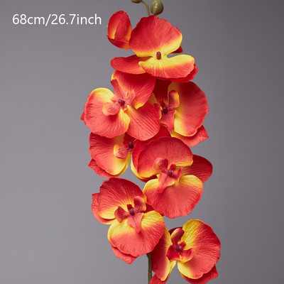 8 capete mari mătase flori artificiale ramură orhidee Phalaenopsis negru burgundă nunta decorațiuni pentru interior flori în ghivece orhidee en-gros