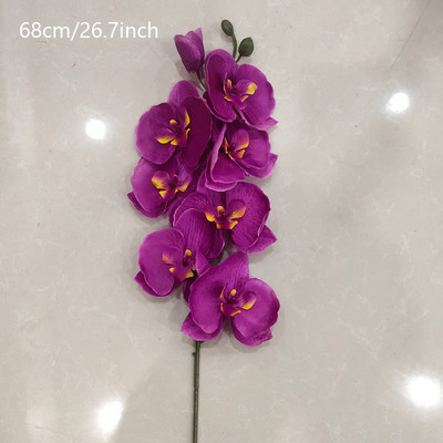 8 capete mari mătase flori artificiale ramură orhidee Phalaenopsis negru burgundă nunta decorațiuni pentru interior flori în ghivece orhidee en-gros