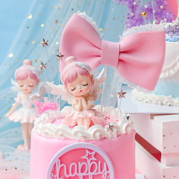 Μπαλαρίνα Άγγελος Διακοσμητικός Τούρτας Βάπτισης Κοριτσάκι Χρόνια Πολλά Τούρτα Φιόγκος Cupcake Topper Baby Shower Party Μπομπονιέρες