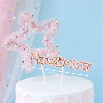 Балерина Декорация на ангелска торта Момиче за кръщене Честит рожден ден Торти за торта Лък Топпер за кексчета Baby Shower Сувенири за парти