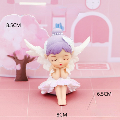 Decoratiuni pentru tort înger balerină, botez, fete, la mulți ani, pentru tort, cu fundă, pentru cupcake, favoruri de petrecere pentru baby shower