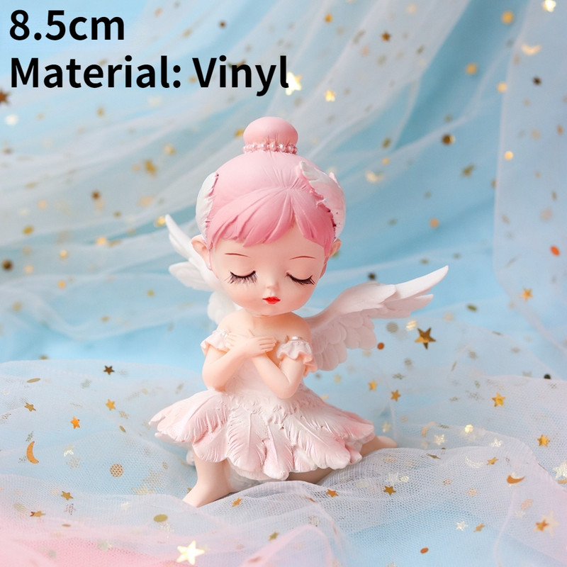 Balerina angyal tortadísz Keresztelő lány Boldog születésnapot Tortafeltétek masni Cupcake Topper Baby Shower Party Favors