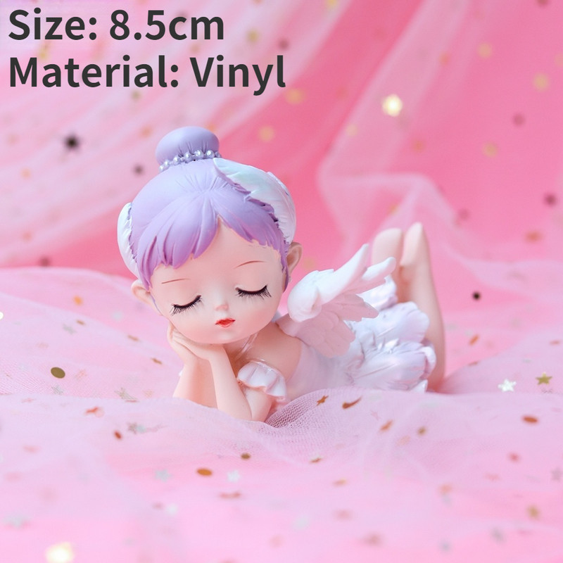 Balerina angyal tortadísz Keresztelő lány Boldog születésnapot Tortafeltétek masni Cupcake Topper Baby Shower Party Favors