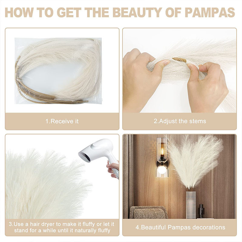 100 cm-es mesterséges pampás fű magas bolyhos mű pampa fű nád esküvői otthonra Boho dekoráció hálószoba asztaldísz virágok