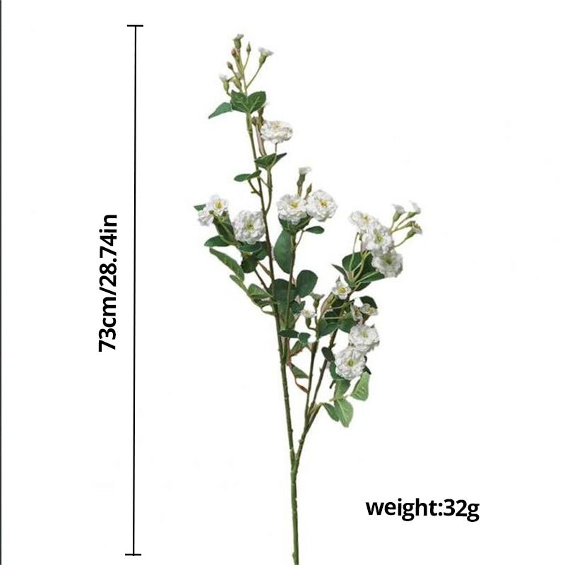 1Gb balts pastorālais dārzs Sīka rožu zīda mākslīgie ziedi Dzīvojamās istabas apdare Modernā stila dekoratīvā