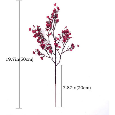 Fehér művirágok cseresznyevirágok gypsophila hamis növények barkácsolás esküvői csokor vázák otthoni dekorációhoz Faux karácsonyi ág