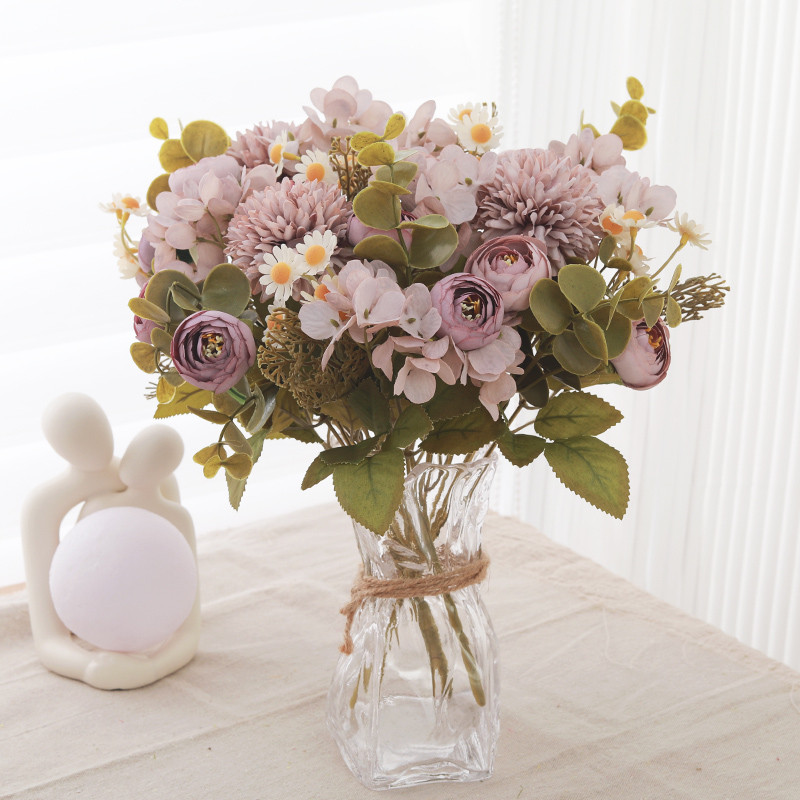 Roos Kunstsiidist lilled Väljalõigete album päevalill jõulupulmapeo kimp vaasile Kodupulmade sõbrapäeva kaunistus