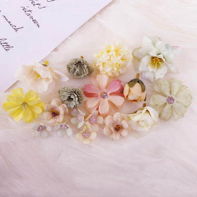 1 sac cu flori artificiale europene pentru decorarea camerei de acasă, decorațiuni de nuntă, bricolaj, accesorii pentru păr, kit de artizanat pentru corsaj, flori false