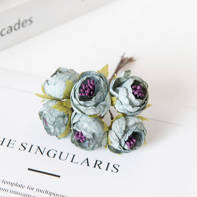 12 ΤΕΜ. Τεχνητά λουλούδια Χριστουγεννιάτικα στολίδια για αξεσουάρ σπιτιού Stamen Γαμήλια ανθοδέσμη γιρλάντα DIY Δώρα Μεταξωτά τριαντάφυλλα τσαγιού Μπουμπούκια