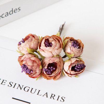 12 ΤΕΜ. Τεχνητά λουλούδια Χριστουγεννιάτικα στολίδια για αξεσουάρ σπιτιού Stamen Γαμήλια ανθοδέσμη γιρλάντα DIY Δώρα Μεταξωτά τριαντάφυλλα τσαγιού Μπουμπούκια