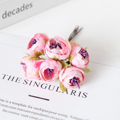 12 ΤΕΜ. Τεχνητά λουλούδια Χριστουγεννιάτικα στολίδια για αξεσουάρ σπιτιού Stamen Γαμήλια ανθοδέσμη γιρλάντα DIY Δώρα Μεταξωτά τριαντάφυλλα τσαγιού Μπουμπούκια