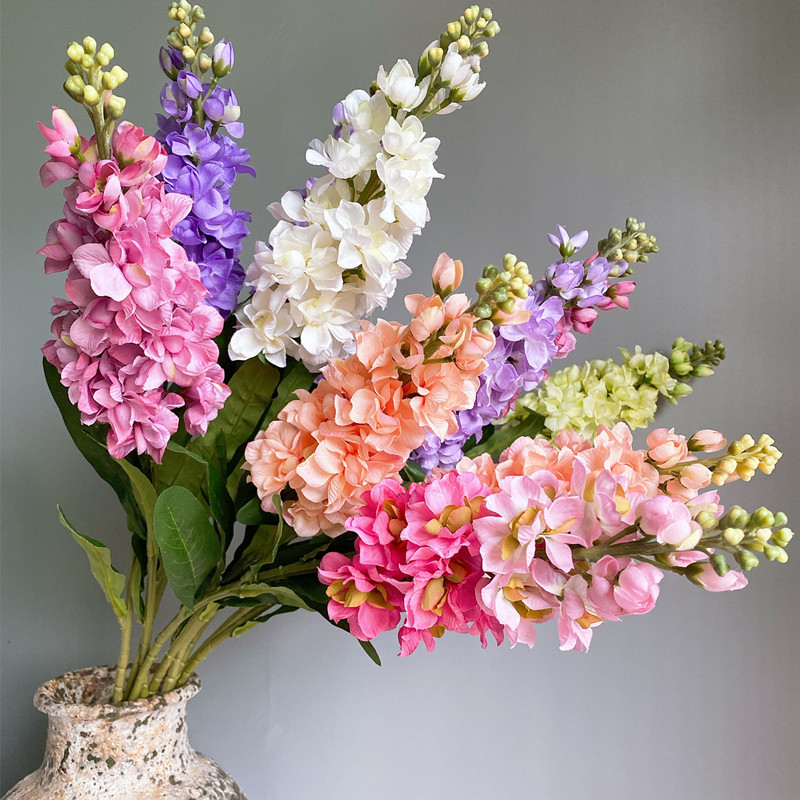 Nagy mesterséges jácint lila virágág fleurs artificielles őszre őszre otthoni esküvői dekoráció hamis virág koszorú