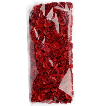 144 бр. Фалшив мини изкуствен хартиен букет от рози за сватбена декорация Занаятчийски DIY Скрапбукинг венец Изделия