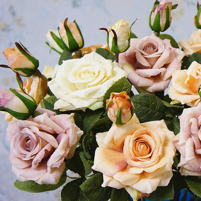 frumos trandafir flori artificiale de matase mari decor pentru casa retro alb fals flori artificiale de trandafir artificial decor de nunta vintage