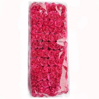 144 БР. 1,5 см изкуствени мини хартиени цветя букет за скрапбукинг за украса на сватбено тържество Евтин Направи си сам венец фалшиво цвете
