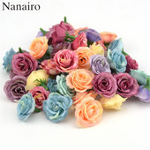 10db 2,5 cm-es mini rózsaszövet Művirág Esküvőre Otthoni szoba dekoráció Házassági cipők Kalapok Kiegészítők Selyemvirág