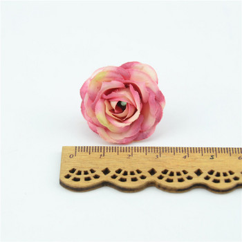 10τμχ 2,5cm Mini Rose ύφασμα Τεχνητό λουλούδι για γαμήλιο πάρτι Διακόσμηση δωματίου στο σπίτι Παπούτσια γάμου Καπέλα Αξεσουάρ Μεταξωτό λουλούδι
