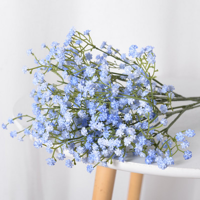 5/1 db Gypsophila művirág fehér rózsaszín kék baba lehelet műanyag csokor otthoni dekorációs barkácsolás esküvői party dekorációhoz