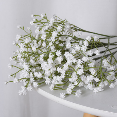5/1 db Gypsophila művirág fehér rózsaszín kék baba lehelet műanyag csokor otthoni dekorációs barkácsolás esküvői party dekorációhoz