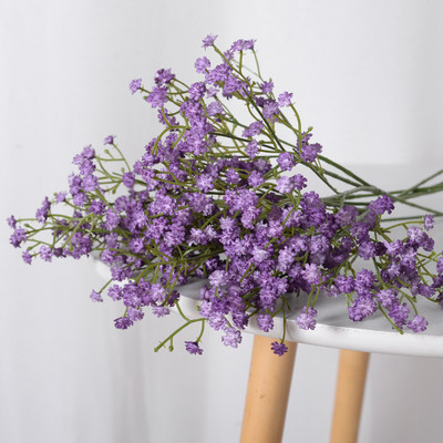 5/1 db Gypsophila művirág fehér rózsaszín kék baba lehelet műanyag csokor otthoni dekorációs barkácsolás esküvői party dekorációhoz