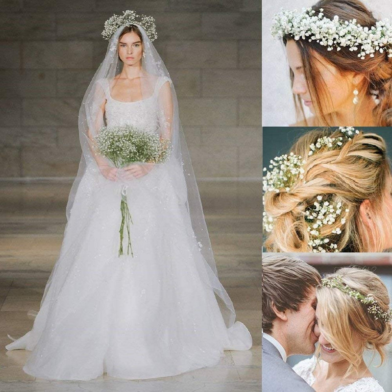 5/1 db Gypsophila művirág fehér rózsaszín kék baba lehelet műanyag csokor otthoni dekorációs barkácsolás esküvői party dekorációhoz