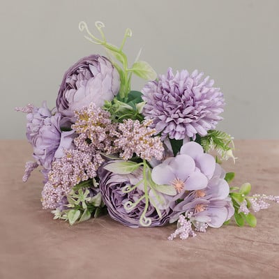 30 cm rozā rozā zīda peonijas mākslīgo ziedu pušķis 5 lielas galvas un pumpuri Lēti viltus ziedi mājas kāzu dekorēšanai iekštelpās