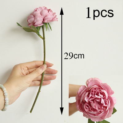 30 cm rozā rozā zīda peonijas mākslīgo ziedu pušķis 5 lielas galvas un pumpuri Lēti viltus ziedi mājas kāzu dekorēšanai iekštelpās