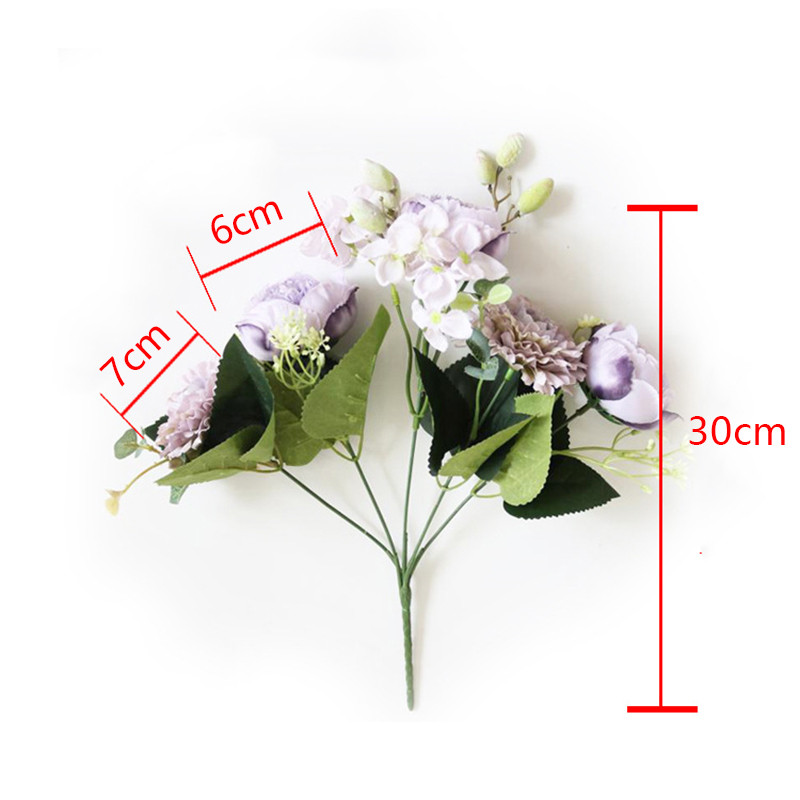 30 cm rozā rozā zīda peonijas mākslīgo ziedu pušķis 5 lielas galvas un pumpuri Lēti viltus ziedi mājas kāzu dekorēšanai iekštelpās