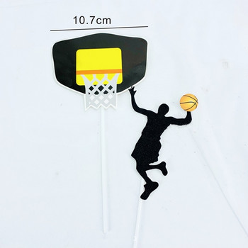 5 τμχ Χαρτί γκλίτερ μπάσκετ Επιδόρπιο κέικ μπασκετμπολίστας Διακοσμήστε την κάρτα Σημαίες Διακόσμηση τούρτας Ψήσιμο DIY Προμήθειες για πάρτι