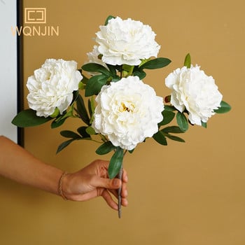 1 куп 45 см изкуствени цветя от божур Копринени фалшиви цветя Сватбено парти Декорация на дома Букет цветя Венец Направи си сам Scrapbooking