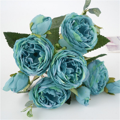 1 saišķis zīda peoniju pušķis mājas dekorēšanas aksesuāri kāzu ballīte albums viltoti augi, mākslīgie rožu ziedi