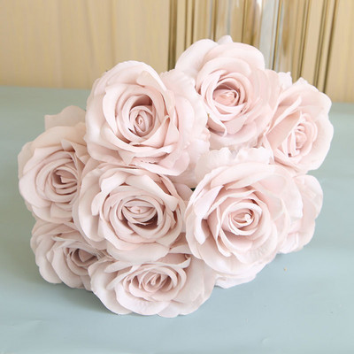 10 κεφαλές/μάτσο τεχνητό μπουκέτο τριαντάφυλλο Νύφη που κρατά λουλούδια Γάμος λουλουδάτη διάταξη Αξεσουάρ δωματίου Διακόσμηση σπιτιού Φωτογραφία στηρίγματα