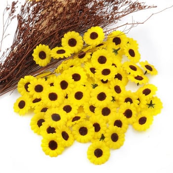 30 τμχ Mini Silk Sunflower Artificial Flower Head for Wedding Party Decoration DIY Scrapbooking Wreath Craft Fake Flowers