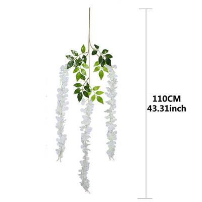 Művirág Morning Glory szimuláció Téli jázmin Hamis növény Virág Szőlő DIY Esküvői fali akasztó Otthoni kert dekoráció