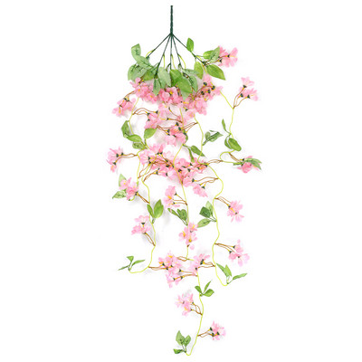 Művirág Morning Glory szimuláció Téli jázmin Hamis növény Virág Szőlő DIY Esküvői fali akasztó Otthoni kert dekoráció