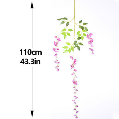 Művirág Morning Glory szimuláció Téli jázmin Hamis növény Virág Szőlő DIY Esküvői fali akasztó Otthoni kert dekoráció