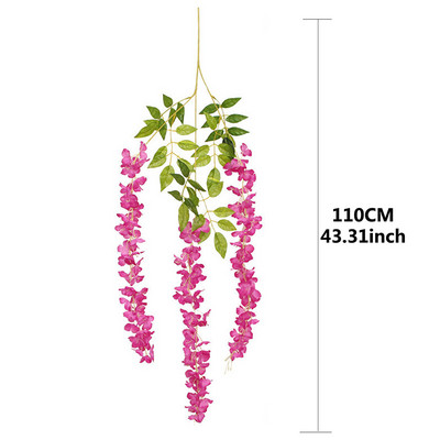 Művirág Morning Glory szimuláció Téli jázmin Hamis növény Virág Szőlő DIY Esküvői fali akasztó Otthoni kert dekoráció