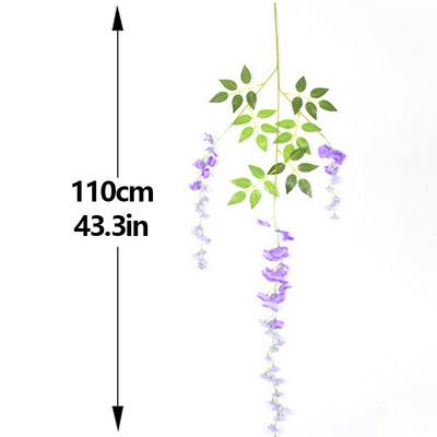 Művirág Morning Glory szimuláció Téli jázmin Hamis növény Virág Szőlő DIY Esküvői fali akasztó Otthoni kert dekoráció