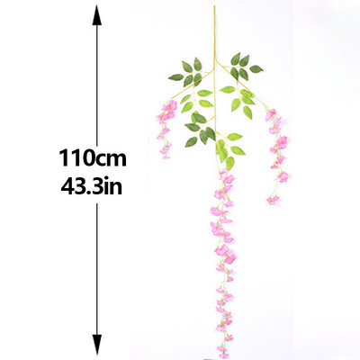 Művirág Morning Glory szimuláció Téli jázmin Hamis növény Virág Szőlő DIY Esküvői fali akasztó Otthoni kert dekoráció