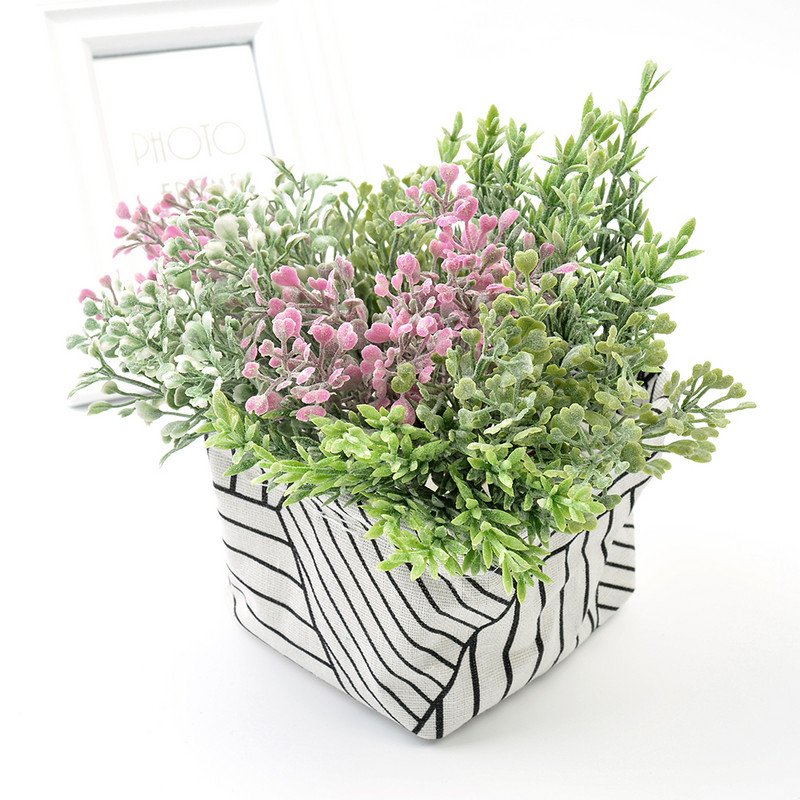 6 gab Mākslīgie ziedi Viltus augi Zāle mājas istabas dekorēšanai Kāzu dekorēšana DIY Garland Scrapbooking Rokdarbu piederumi