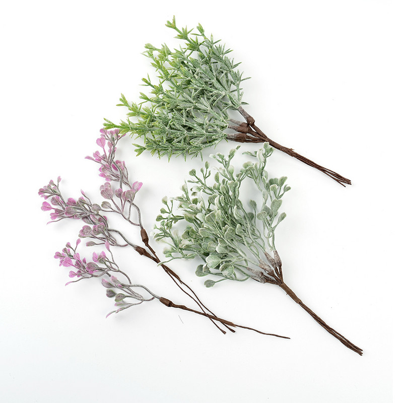 6 gab Mākslīgie ziedi Viltus augi Zāle mājas istabas dekorēšanai Kāzu dekorēšana DIY Garland Scrapbooking Rokdarbu piederumi