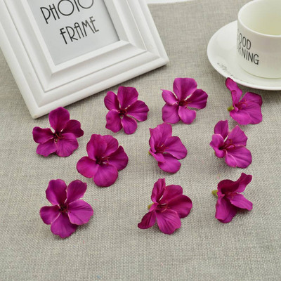 50 db Olcsó selyem rózsa fejű orchidea művirágok otthoni esküvői dekorációhoz kiegészítők Pompon Diy ajándék cseresznye kézimunka