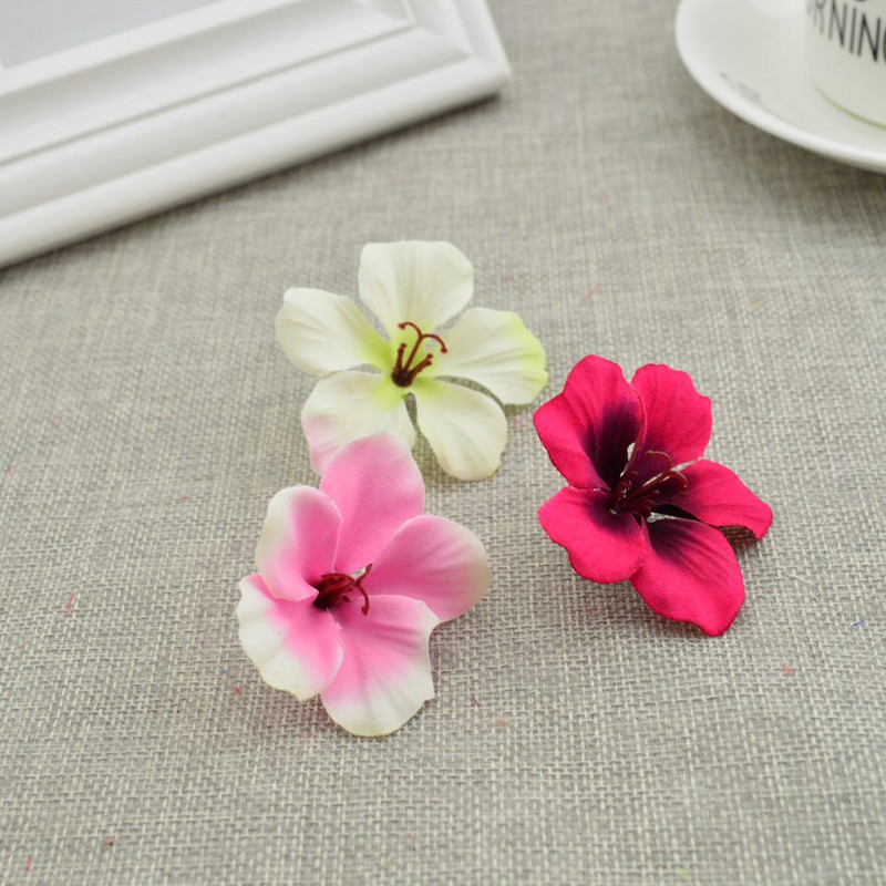 50 db Olcsó selyem rózsa fejű orchidea művirágok otthoni esküvői dekorációhoz kiegészítők Pompon Diy ajándék cseresznye kézimunka