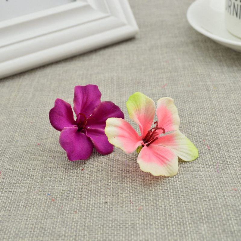 50 db Olcsó selyem rózsa fejű orchidea művirágok otthoni esküvői dekorációhoz kiegészítők Pompon Diy ajándék cseresznye kézimunka