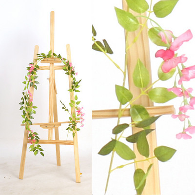 1,8 mln. Visterija Dirbtinės gėlės Vynmedžių girlianda Vestuvių arkos puošmena Netikri augalai Lapai Rattan Galiniai Dirbtinės Gėlės Gebenės Siena