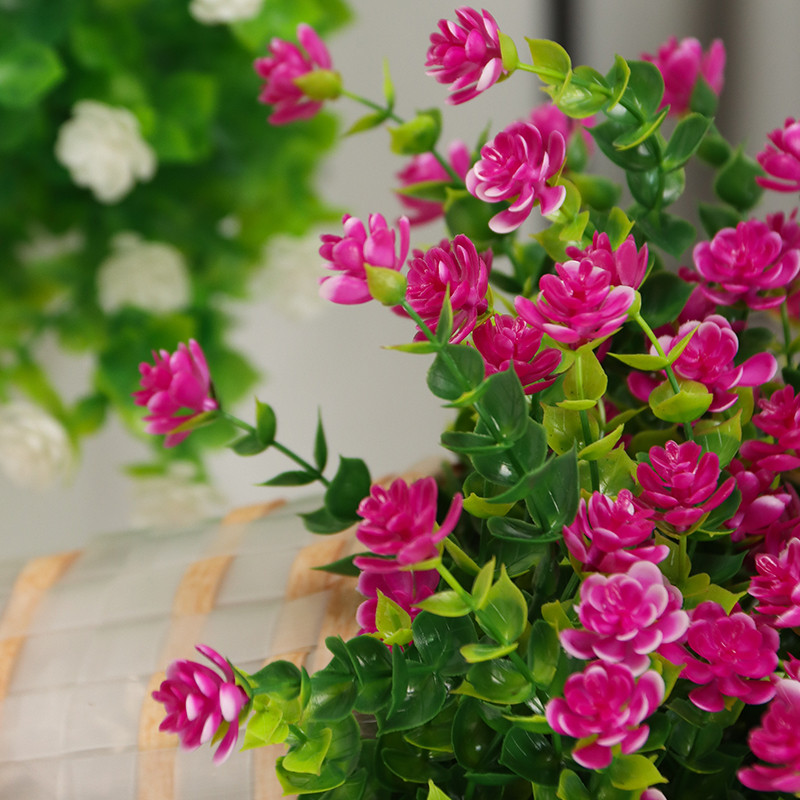 Mākslīgie ziedi 33cm Eucalyptus Pentaphyllum pušķis kāzu ballītes baznīcas dekorēšana Lauku mājas iekštelpu un āra dekorēšana