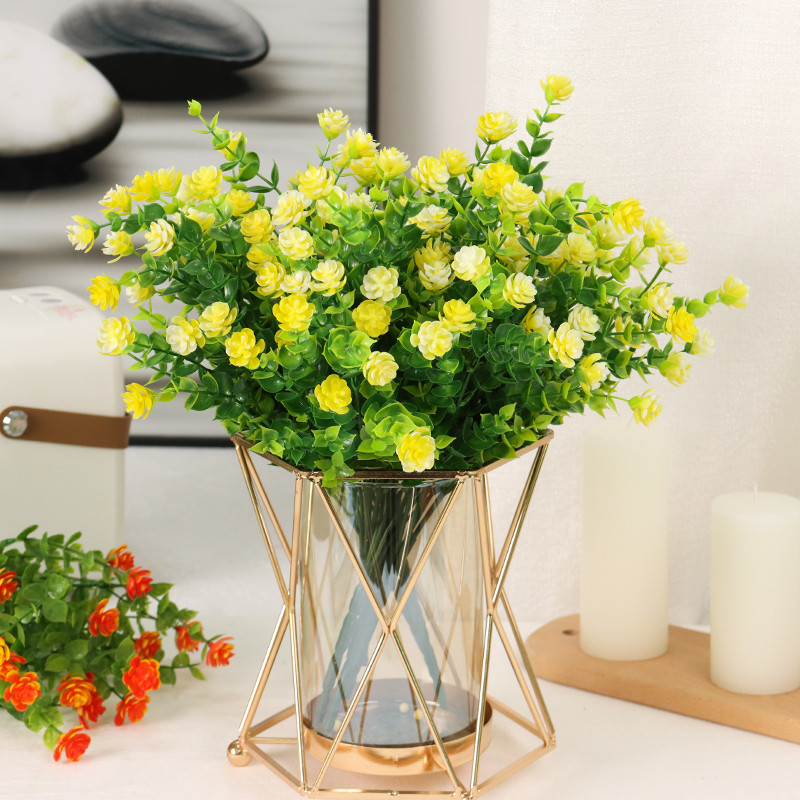 Mākslīgie ziedi 33cm Eucalyptus Pentaphyllum pušķis kāzu ballītes baznīcas dekorēšana Lauku mājas iekštelpu un āra dekorēšana