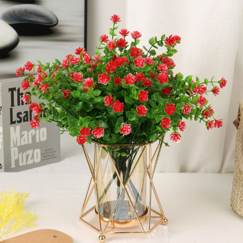 Mākslīgie ziedi 33cm Eucalyptus Pentaphyllum pušķis kāzu ballītes baznīcas dekorēšana Lauku mājas iekštelpu un āra dekorēšana