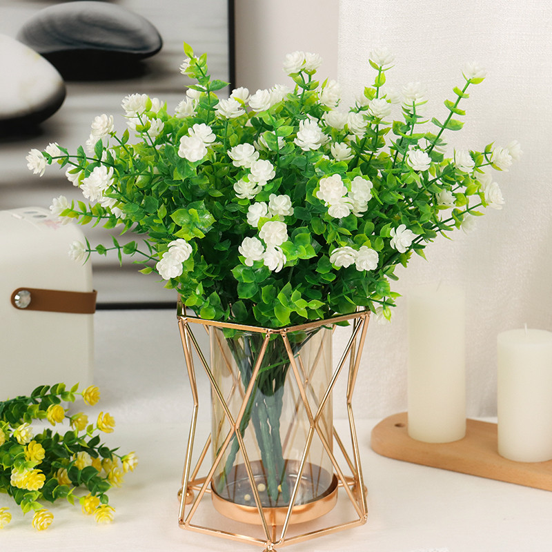 Mākslīgie ziedi 33cm Eucalyptus Pentaphyllum pušķis kāzu ballītes baznīcas dekorēšana Lauku mājas iekštelpu un āra dekorēšana