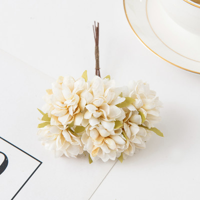 6 DB művirágok olcsó selyem szegfű mini csokor esküvői koszorúk újévi karácsonyi dekorációk otthoni scrapbookozáshoz